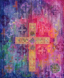 Eastern Cross, 2000 (acrílico e folha de ouro sobre tela)